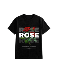 Red and Black Minimalist Rose T-Shirt